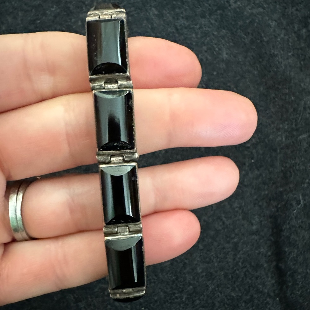 Vintage Taxco Multicolor Stone Bracelet set in Silver - Picture 2 of 10
